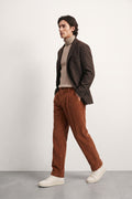 Cruna 4182 Pantalone Belleville in velluto a coste ruggine