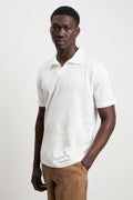 Reworked 3429 Polo derby in lino manica corta latte