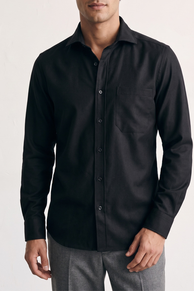 Cruna 4177 Camicia in lana nera