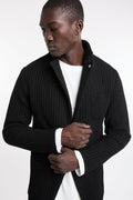 Officina 36 - 4395 Blazer in maglia a costa inglese nero