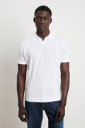 Reworked 3465 White Ribbed Short-Sleeve Jersey Polo