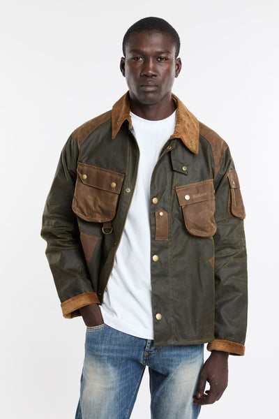 Barbour 4104 Speyford Wax Jacket x WP verde e marrone