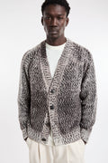 Arovescio 4038 Cardigan mouliné caffè reversibile