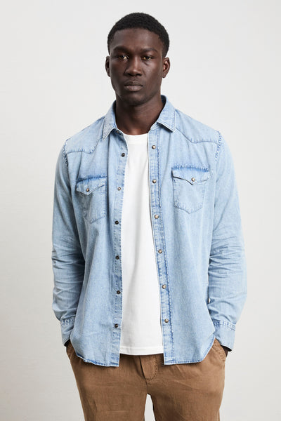 Alley Docks 3055 Camicia texana stampa denim