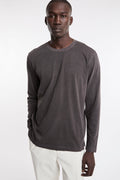 Keeling 4371 Washed coffee long-sleeved t-shirt