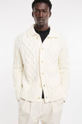 Alley Docks 4012 Cardigan a trecce con colletto panna