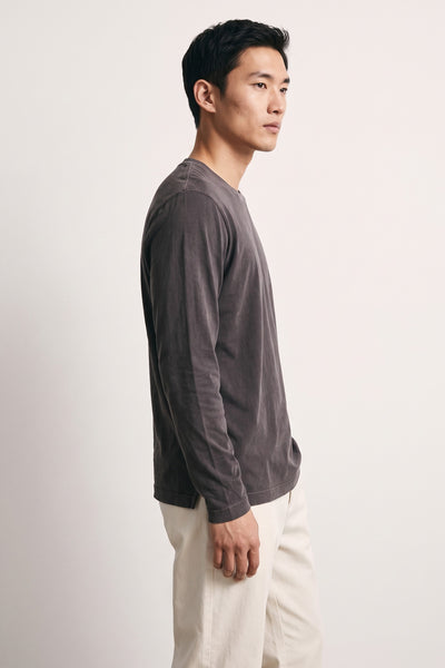 Keeling 4371 T-shirt manica lunga caffè délavé