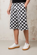 Maison Crazy Worker 1597 Bermuda scacchi nero