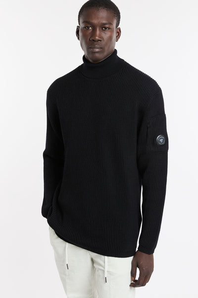 CP Company 4145 Maglione collo alto costa inglese nero