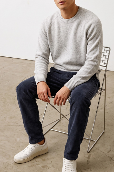 Philippe Laurientè 4644 Mélange grey crewneck jumper