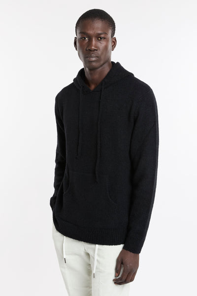 Reworked 4691 Black hooded sweater