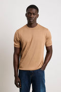 Kangra 3212 T-shirt in maglina seta e cotone tabacco