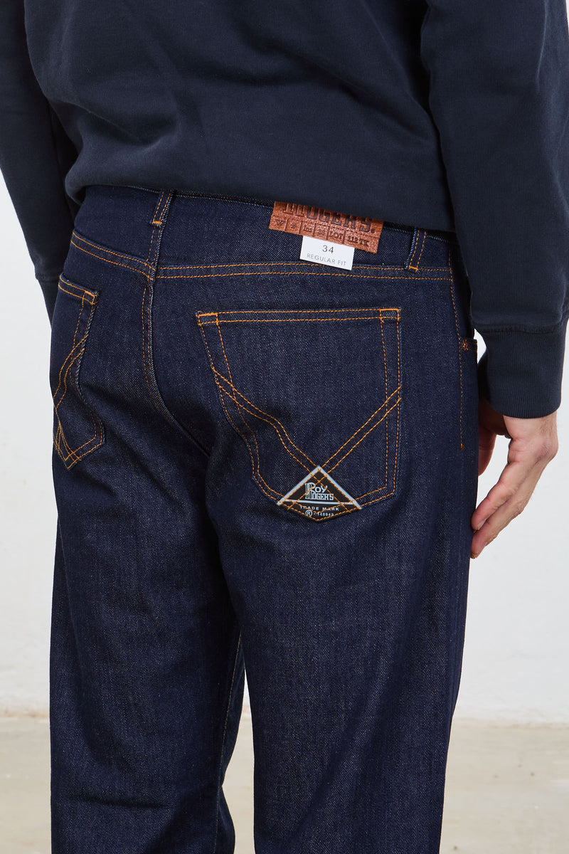 roy rogers jeans cult eide misto cotone lavaggio scuro risvolto ampio colore denim 7948