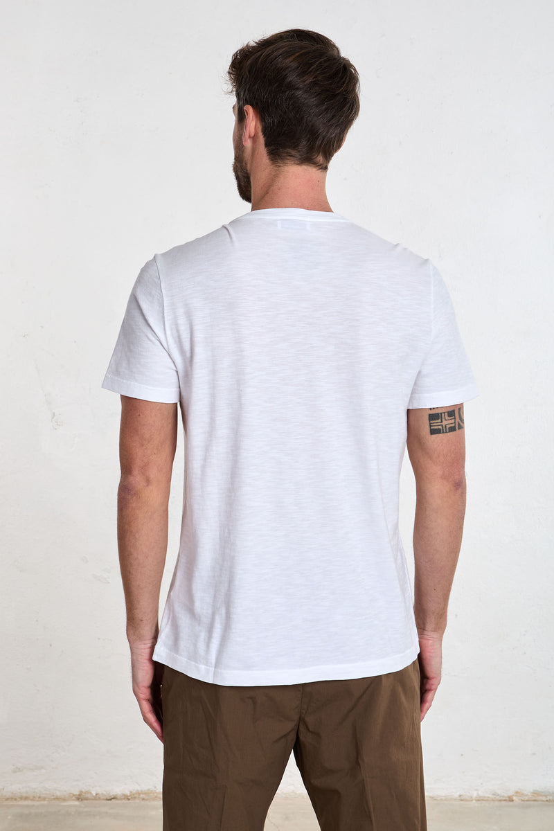 dondup t shirt girocollo cotone fiammato colore bianco 8163