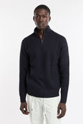 Hamaki-Ho 4310 blue half-zip turtleneck