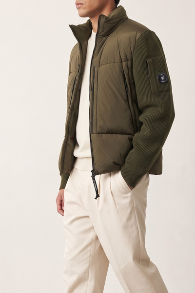 CP Company 4132 Knitwear Jacket in extrafine green merino wool
