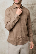 Hamaki-Ho 1713 Camicia in lino marrone