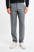 Cruna 4173 Pantalone Mid Town grigio chiaro in lana