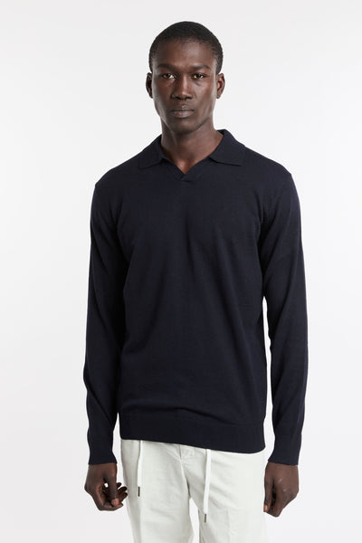 Hamaki-Ho 4291 Polo derby in maglina blu