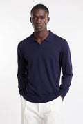 Reworked 4688 blue jersey knit derby polo