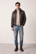 The Jack Leathers 4318 Bomber in pelle marrone