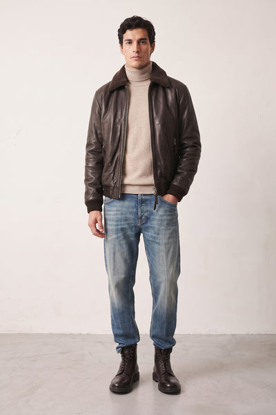 The Jack Leathers 4318 Bomber in pelle marrone