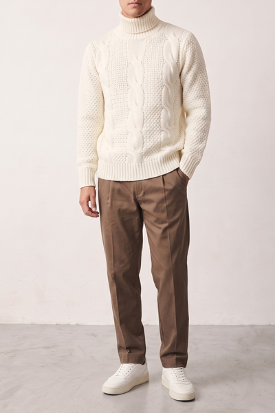 Kangra 4331 cream cable-knit turtleneck