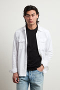 Bl'ker 3105 Camicia texana bianca maniche lunghe