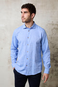Hamaki-Ho 1711 Camicia in lino azzurra