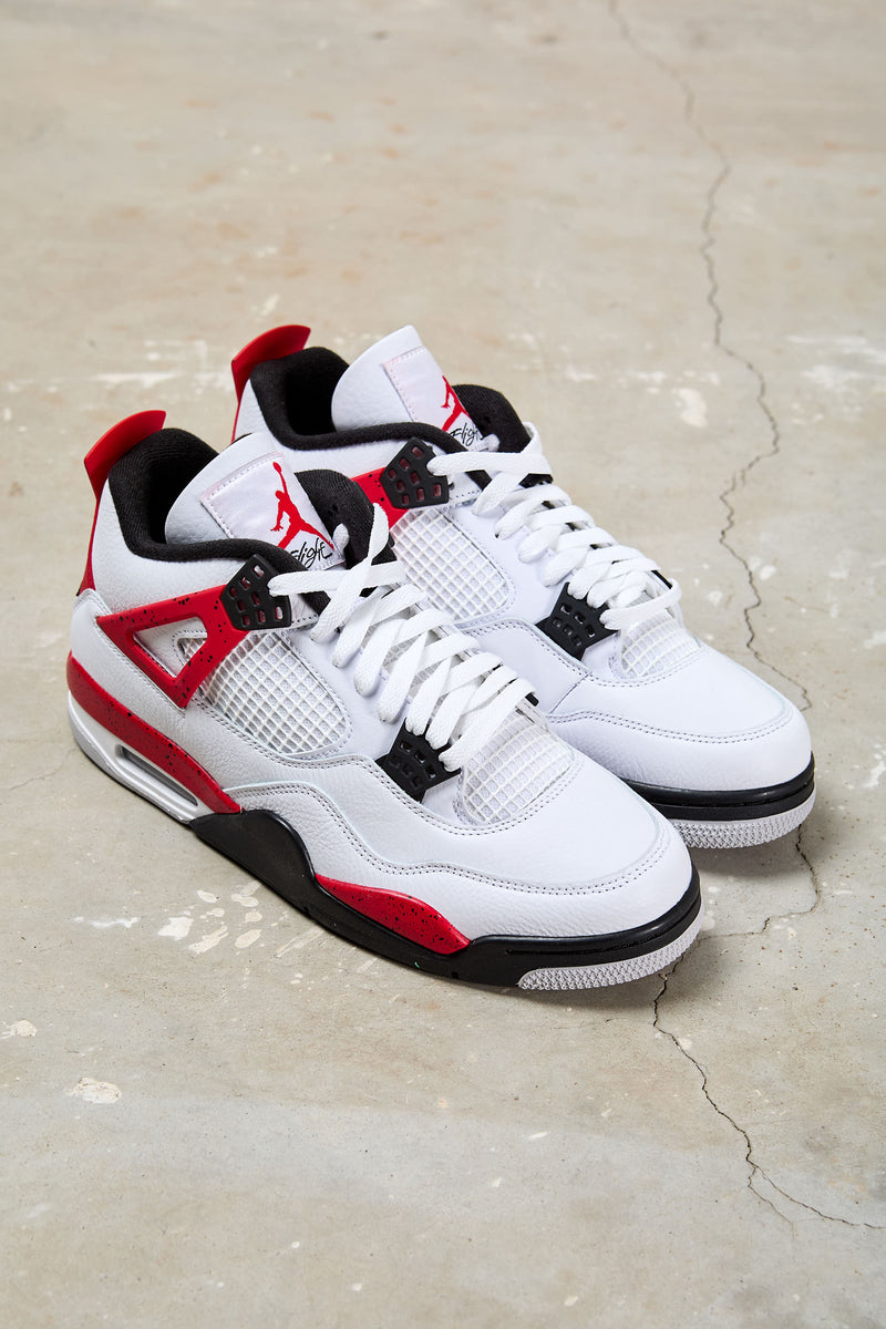 nike jordan 4 red cement tomaiao pelle colore bianco rosso 7854