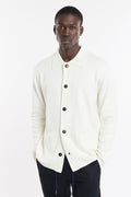 Hamaki-Ho 4302 cream knit cardigan with collar