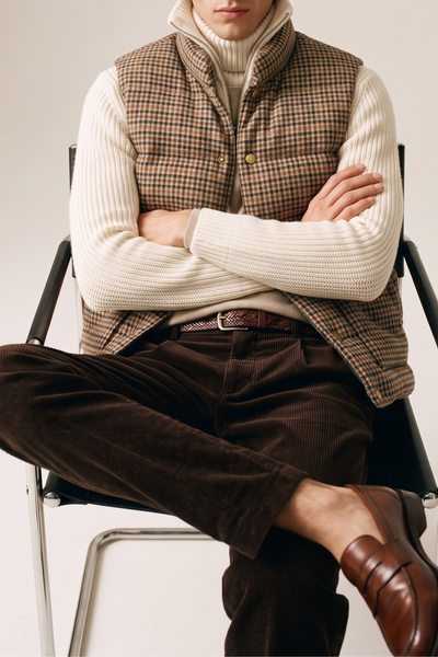 Sebago 4551 Reversible Webb Wool Houndstooth Gilet