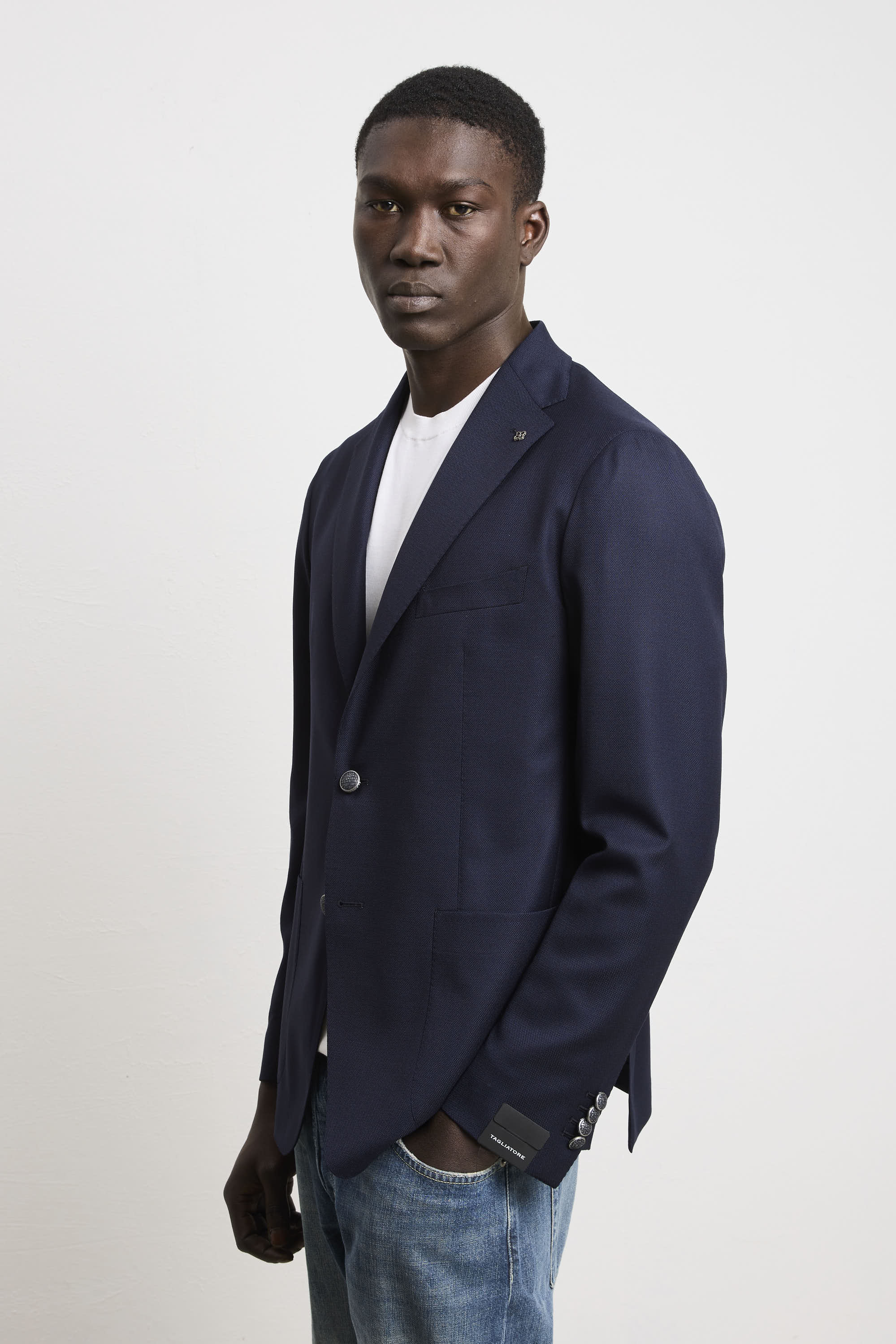 Tagliatore 3557 Blue Woven Jacket Tagliatore man