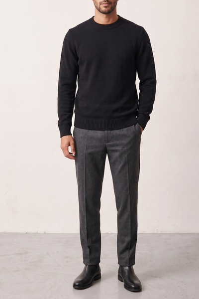Philippe Laurientè 4639 Black Crew Neck Sweater