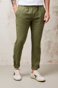 Clark 1144 Pantalone verde Lewis in lino