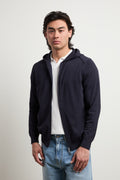 Reworked 3471 Felpa in maglina con cappuccio blu