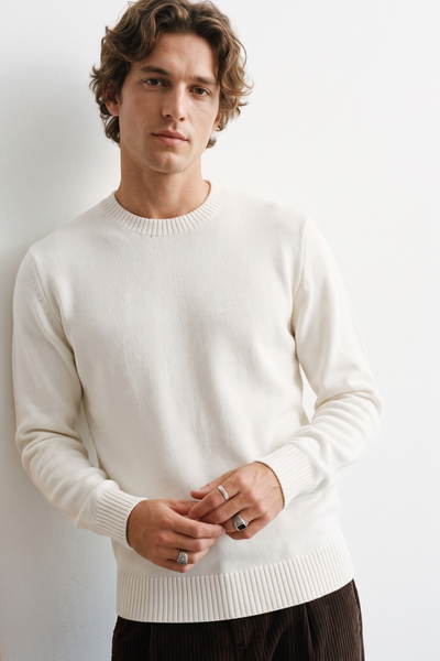 Philippe Laurientè 4636 Cream crew-neck sweater
