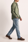 Alley Docks 4008 Distressed Green Corduroy Shirt
