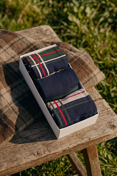 Barbour 4103 Calzini Tartan giftset (tre paia)