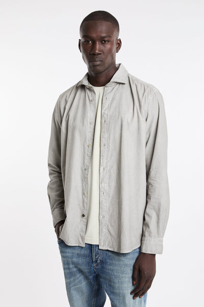 Alley Docks 4009 Camicia in velluto a costine grigio délavé