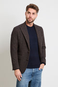 Reveres 2382 Giacca mouliné marrone/blu