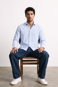 Alley Docks 4004 Pinstripe Technical Shirt Light Blue