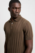 Reworked 3450 Mud Short Sleeve Wide Ribbed Jersey Polo