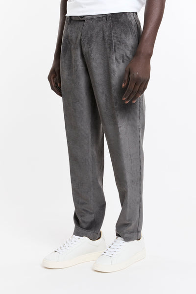 Reworked 4665 Pantalone Belfort in velluto a coste grigio