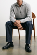 Daniele Fiesoli 4189 Strickpullover mit halbem Reißverschluss meliert grau