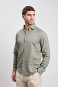 Hamaki-Ho 3159 Camicia manica lunga in lino verde