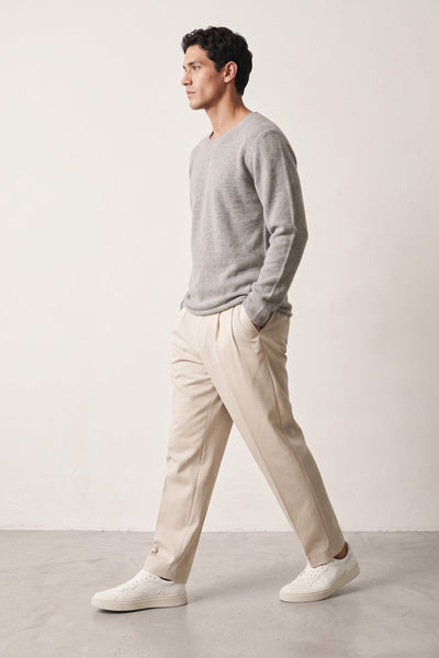 Daniele Fiesoli 4192 Beige Striped Sweater