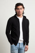 Reworked 3474  Felpa in maglina con cappuccio nera
