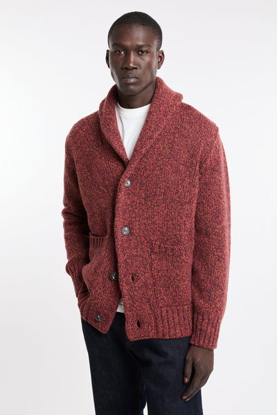 Kangra 4333 Cardigan collo sciallato arancio mélange
