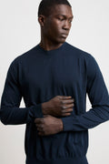 Kangra 3201 Maglia manica lunga in seta e cotone blu